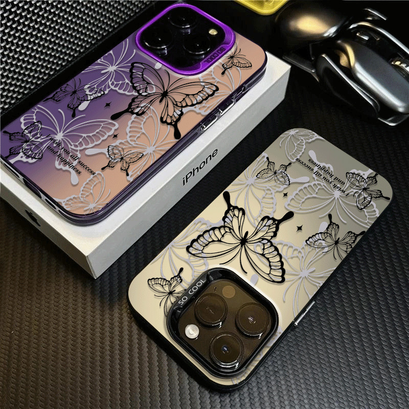 Capinha Borboleta Para iPhone X Xr Xs 11 12 13 15 14 16 Pro Max Capa de telefone Resistente A Choques Case