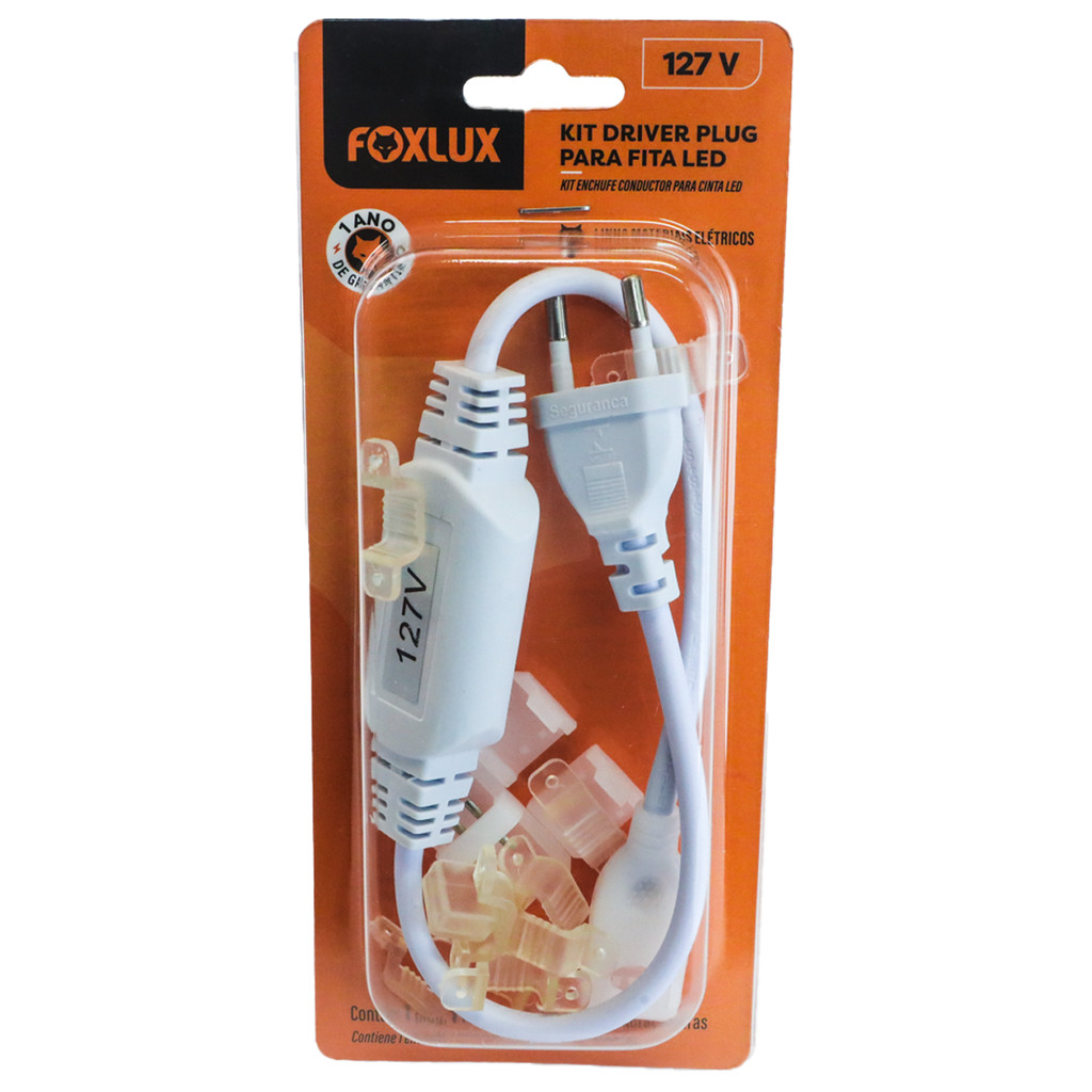 Driver Plug Foxlux 127V Para Fita LED | Conexão prática, alimentação estável em Oferta na Shopee