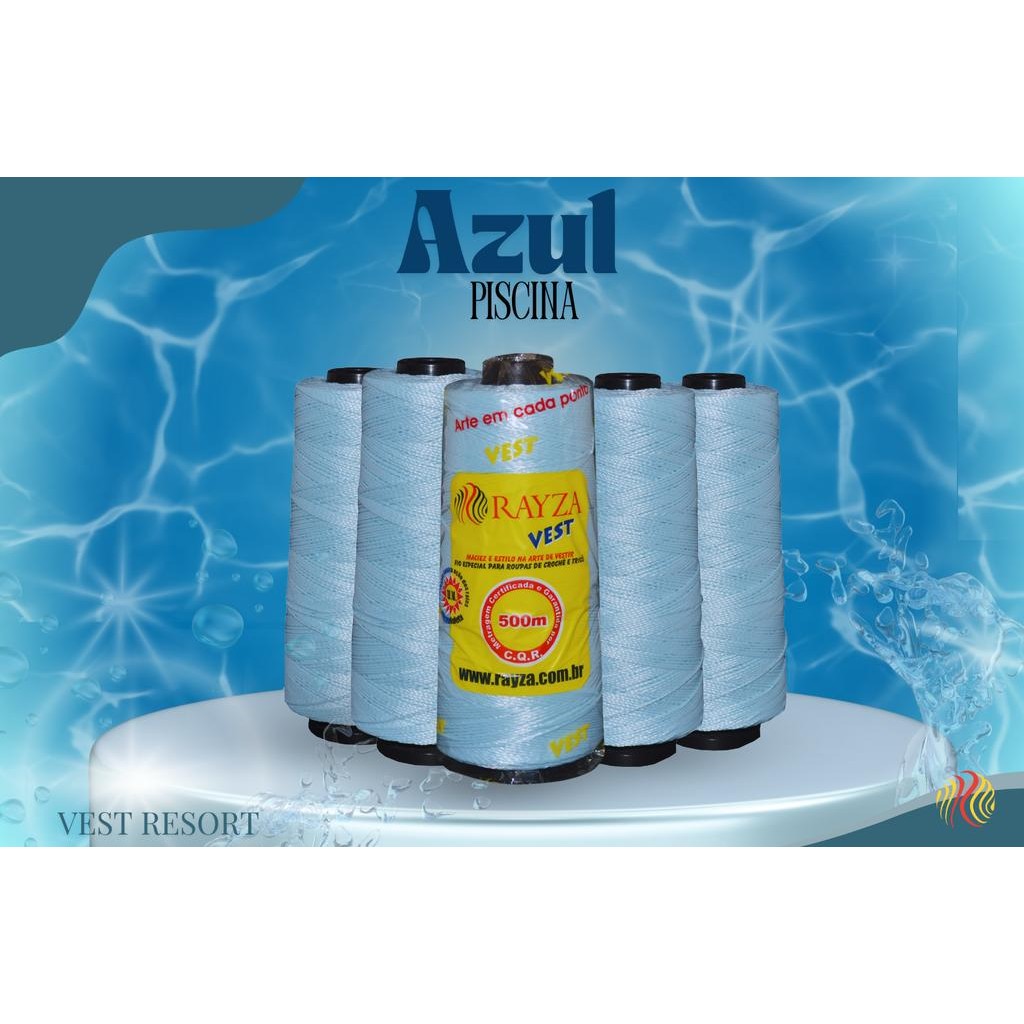Linha RAYZA Vest Resort Grossa 003-Azul Piscina Tex 288 Novidade