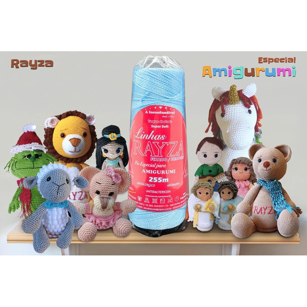 Linha RAYZA Amigurumi - Ideal para Crochê e Amigurumi - Tex 288 - Cor 011 Azul Claro