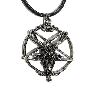 Colar Pingente Pentagrama Invertido Baphomet Bode Mestre templário Azazel Guardião do Conhecimento Sabbath Goat