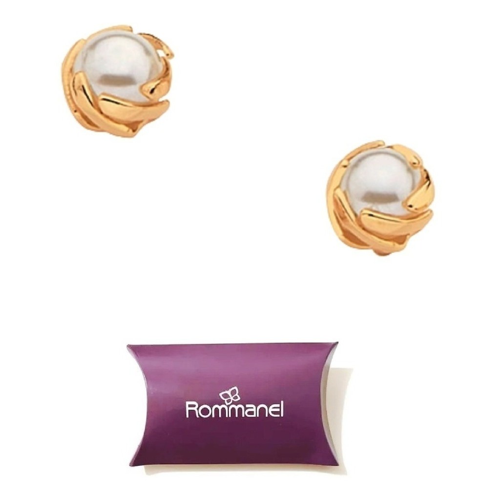 Brincos Ouro 18k Rommanel Joias Pérolas 4mm Pequeno Folheado a Ouro Original 525624 em Oferta na Shopee