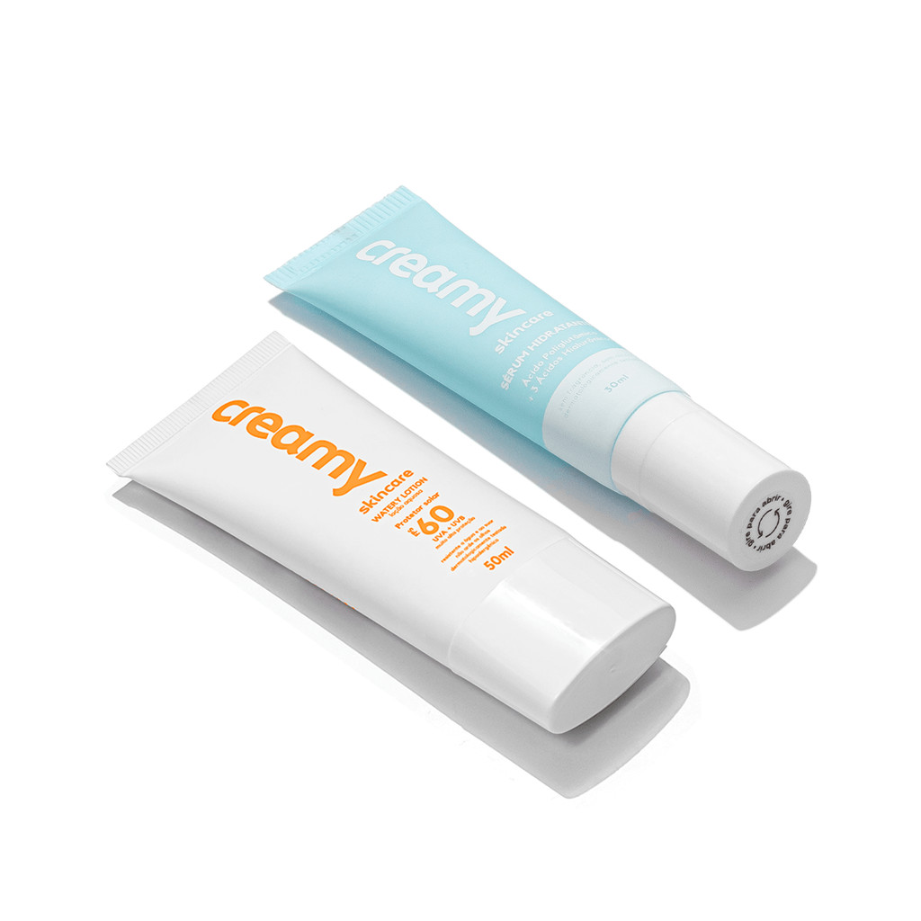 Kit Creamy cuidado facial Duo Protetor Solar + Sérum Hidratante