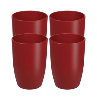 Kit 4 Copos Plásticos de 275ml Cozy Vermelho Brinox para Cozinha e Bebidas em Oferta na Shopee