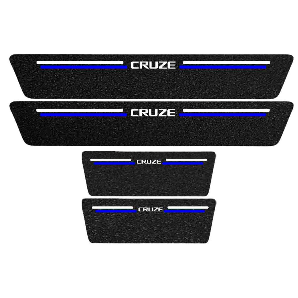 Kit Soleira Protetora Porta Premium Blue PVC Cruze Hatch