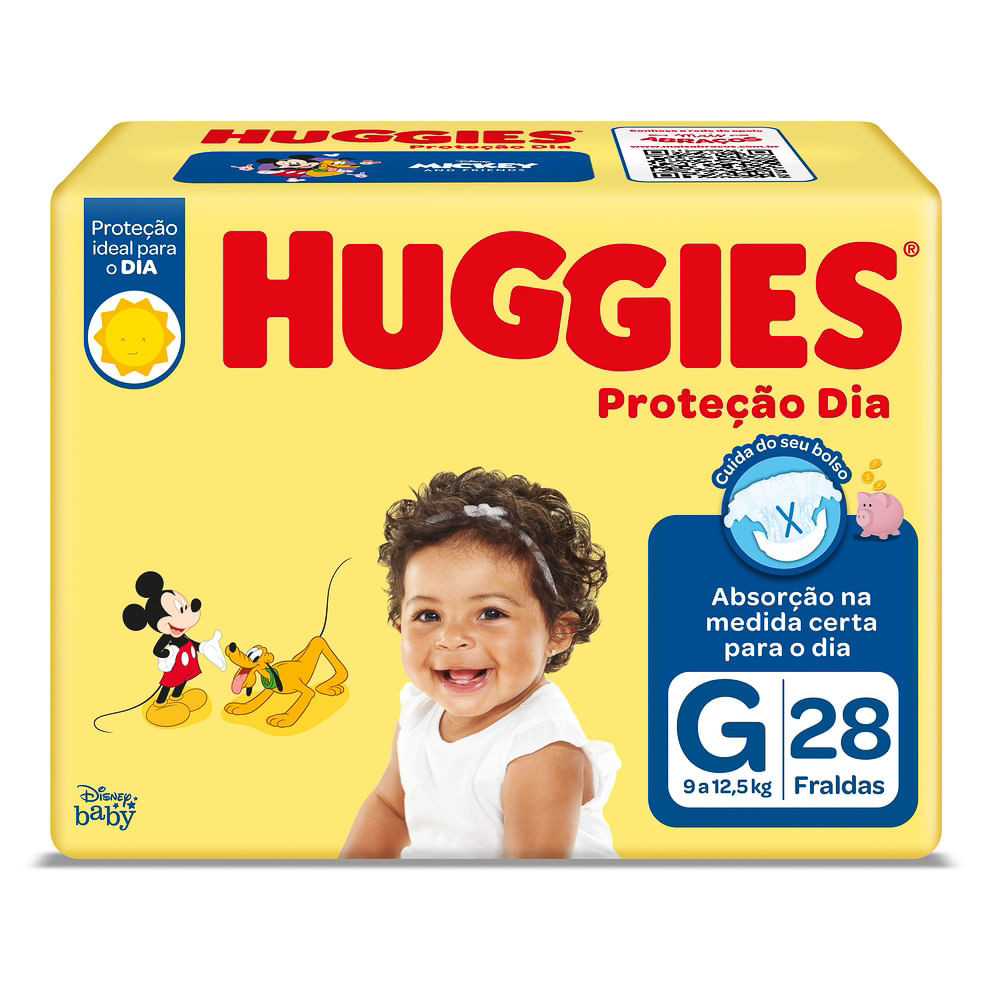 Fralda Huggies Proteção Dia Tamanho G 28 Unidades Descartáveis - Mom & Baby