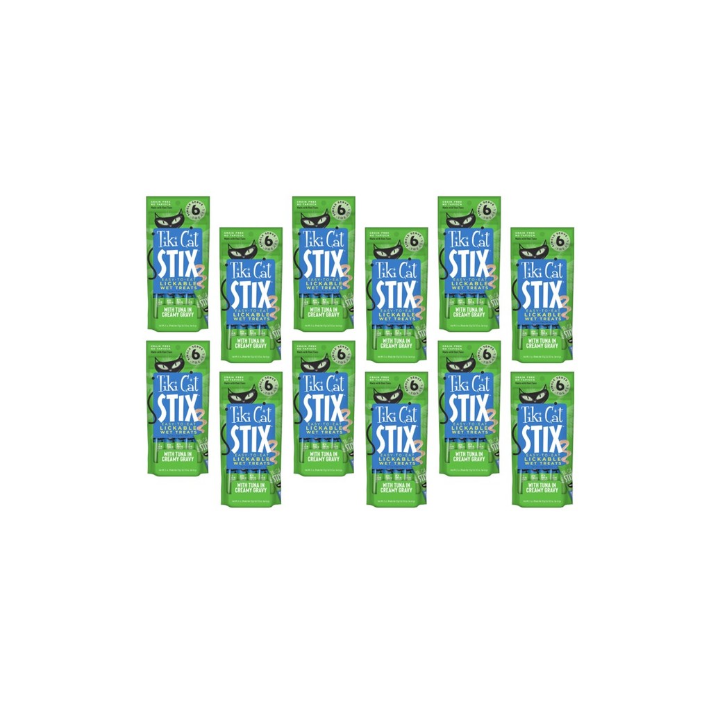 KIT 12 TIKI CAT STIX ATUM AO MOLHO 6 SACHES
