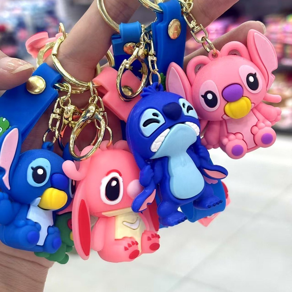 Chaveiro Stitch Fofo Chaveiro 3D Grande Emborrachado Colecionáveis Mochilas Coleciona Pop achadinhos
