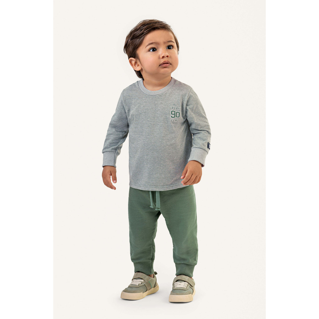 Conjunto Bebê Menino Listrado Colorittá Verde - Baby & Kids Fashion