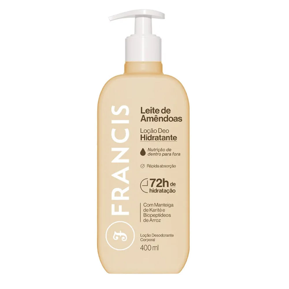 Loção Hidratante Francis Leite De Amêndoas 400ml - Beauty