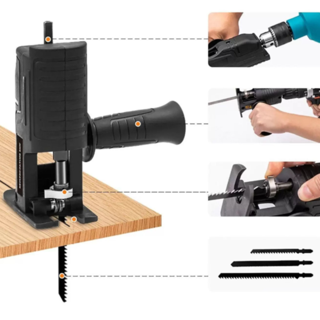 Adaptador de Serra Tico-Tico Portátil - Compatível com Lâmina de Serra Elétrica e Broca Elétrica em Oferta na Shopee