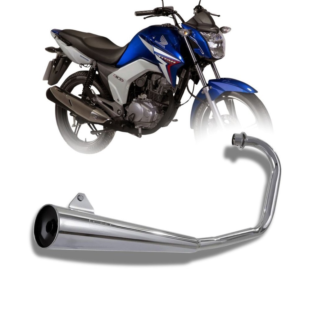 Escape Pro Tork Mini Gp Titan 150 Esd/ex 2014 / Fan 150 Esdi 2014 Com Bacalhau