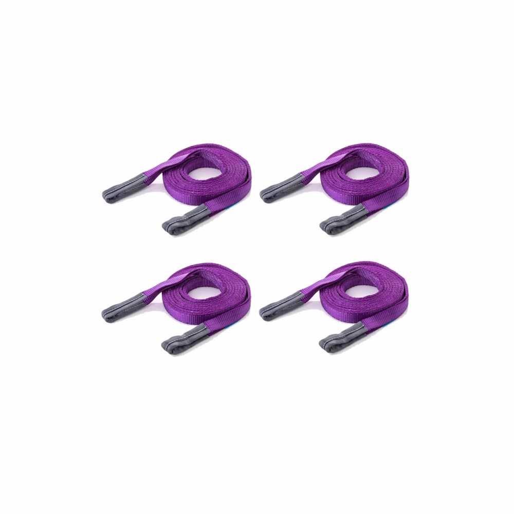 Kit com 4 Cinta de Elevação De Carga 2 Metros x 1 Tonelada - Roxa - JST