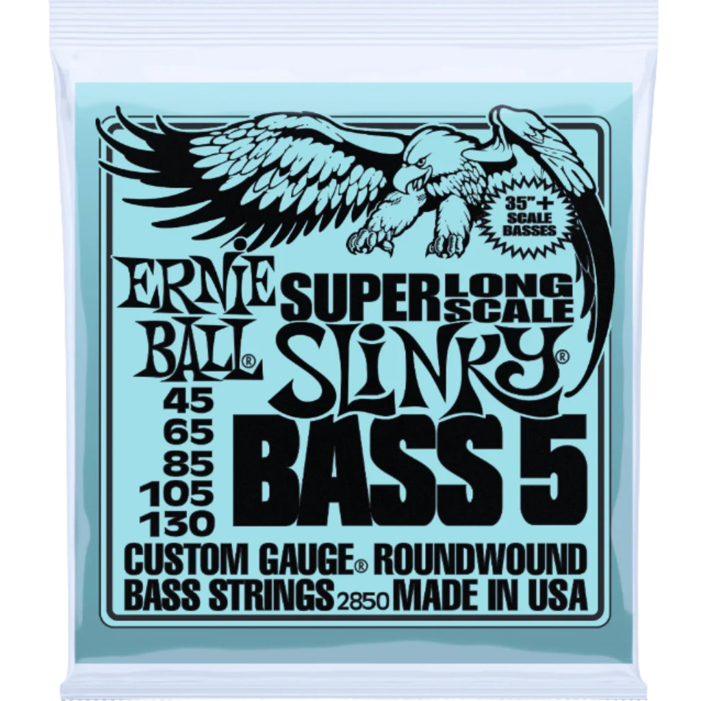 Encordoamento para Contra-Baixo de 5 Cordas Ernie Ball - Modelo Slinky para Escala Super Longa (P02850)