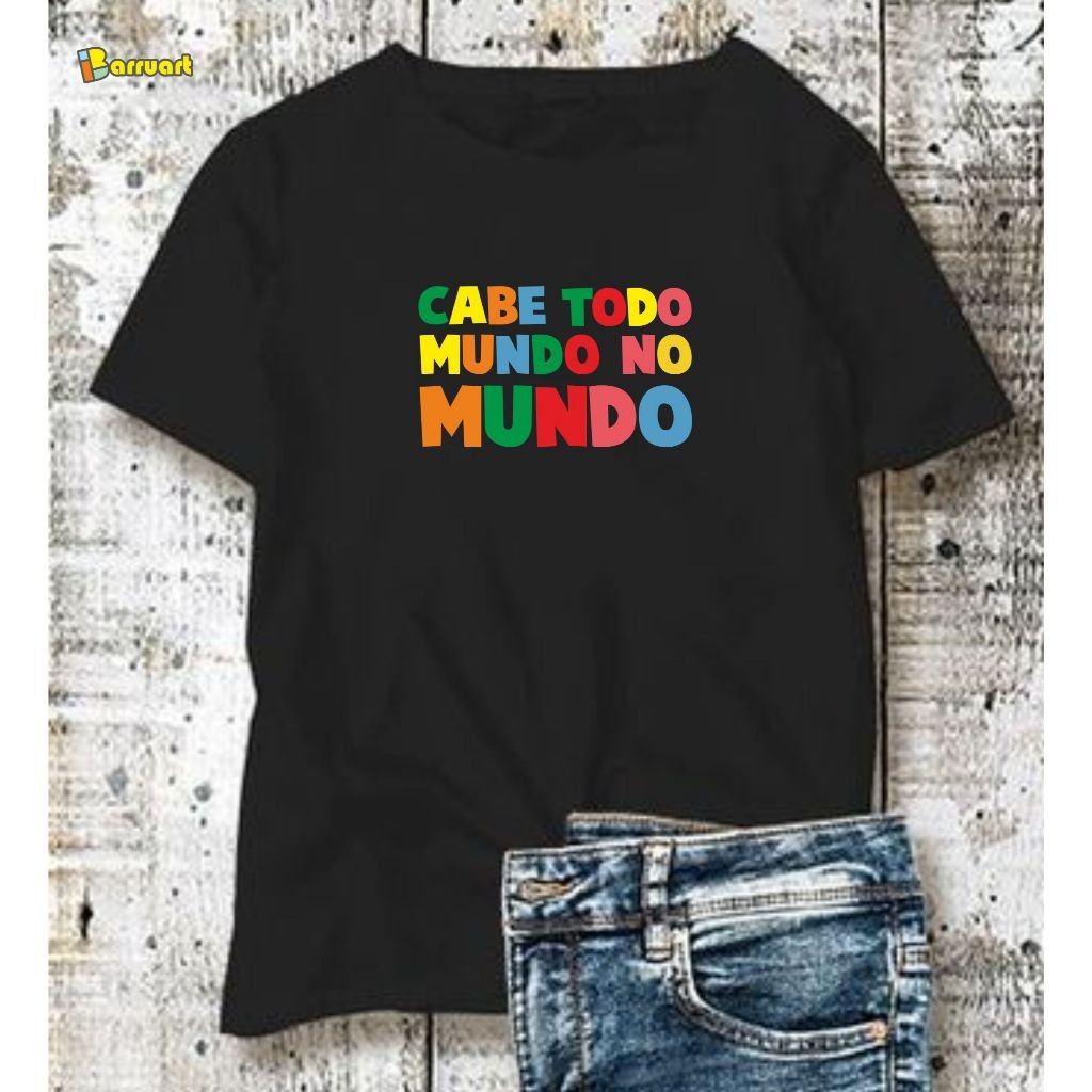 Camiseta Cabe todo mundo no mundo Síndrome de Down Camisa Inclusão da pessoa especial Js Cod Fashion em Oferta na Shopee