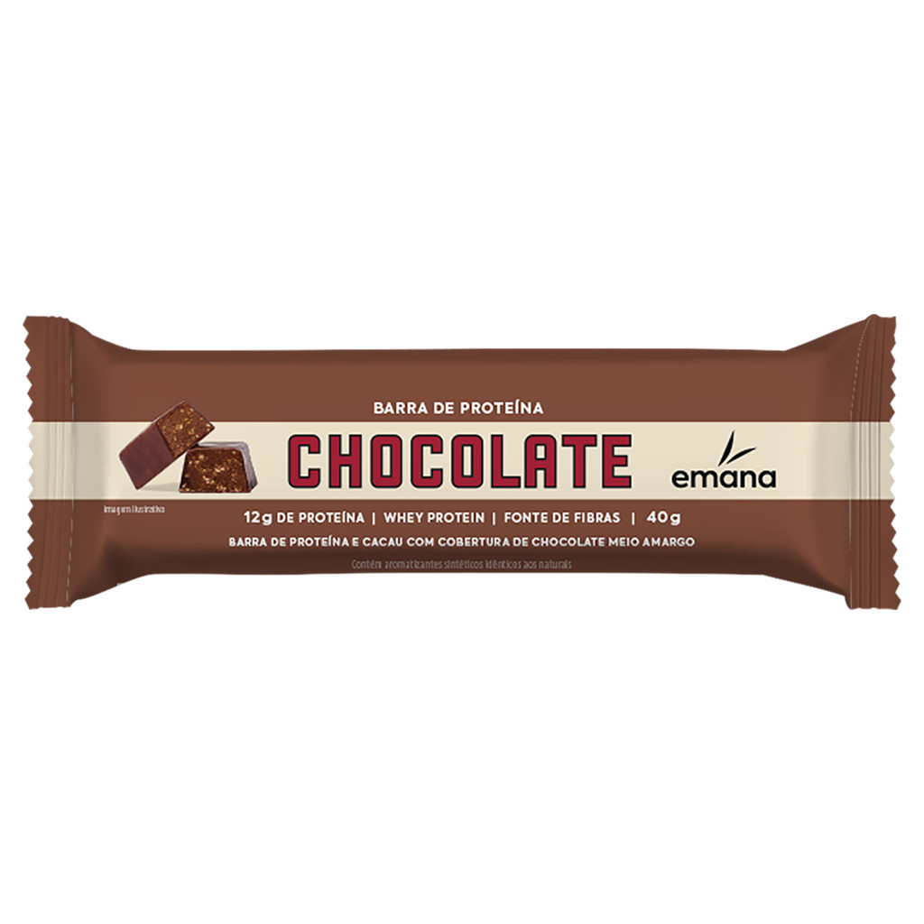 Emana Barra de Proteina Sabor Chocolate 40g em Oferta na Shopee