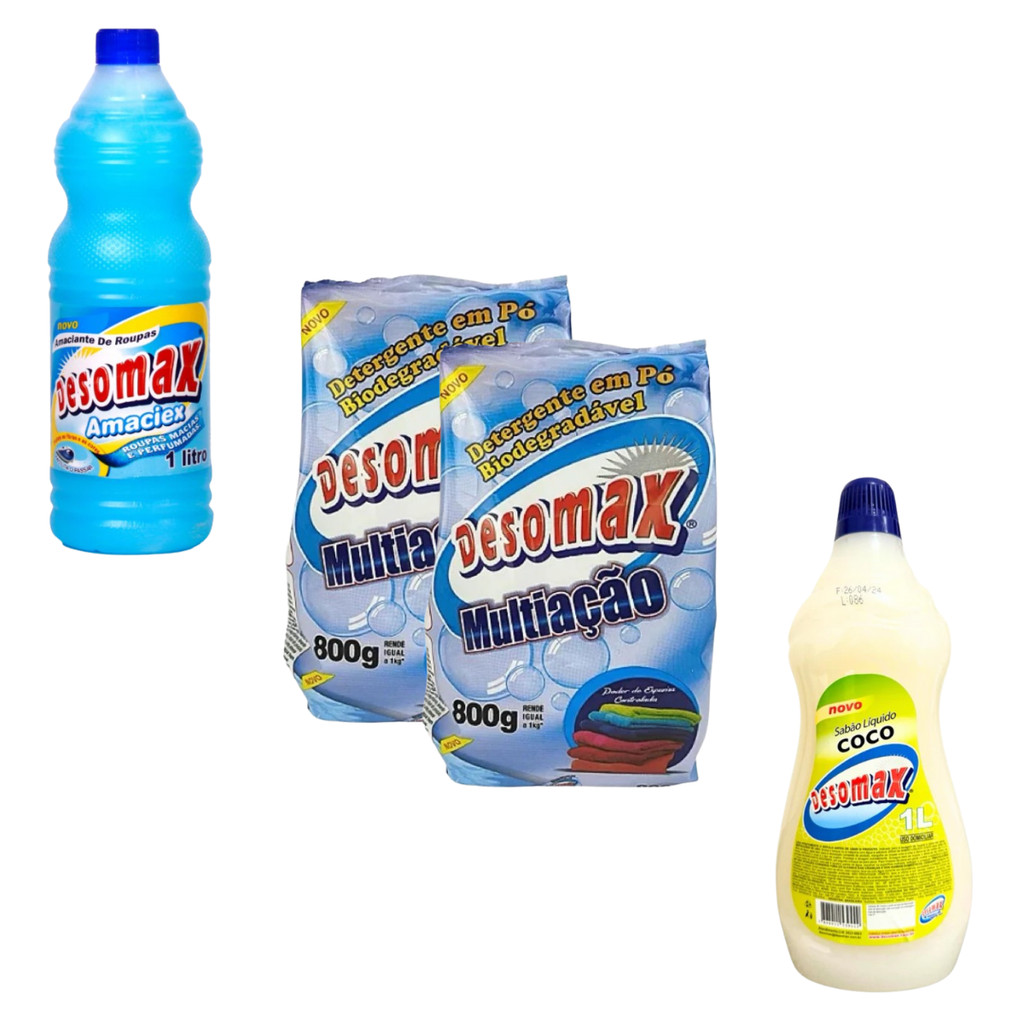 Kit Lavanderia: Amaciante + Sabão De Coco + Sabão Em Pó