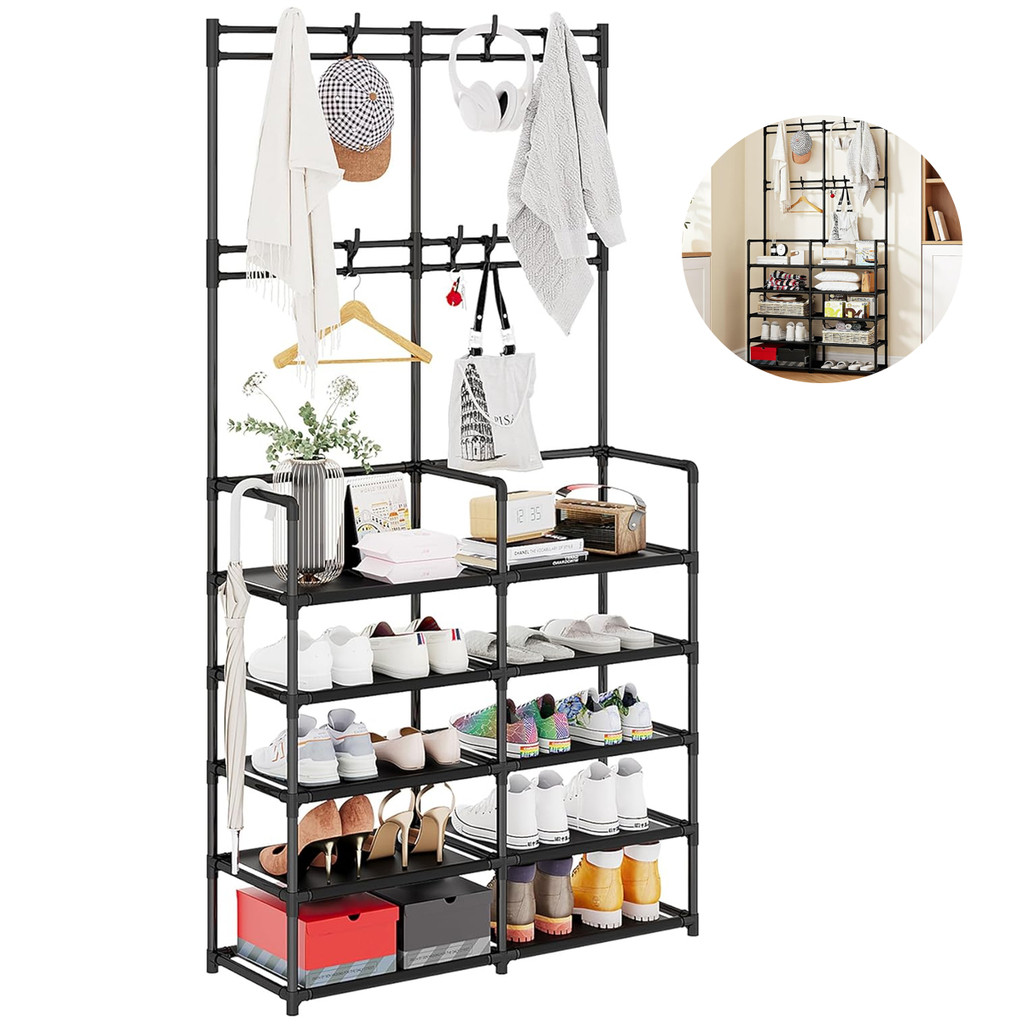 Sapateira Organizador Multiuso Com Prateleiras Sala Quarto Preto em Oferta na Shopee