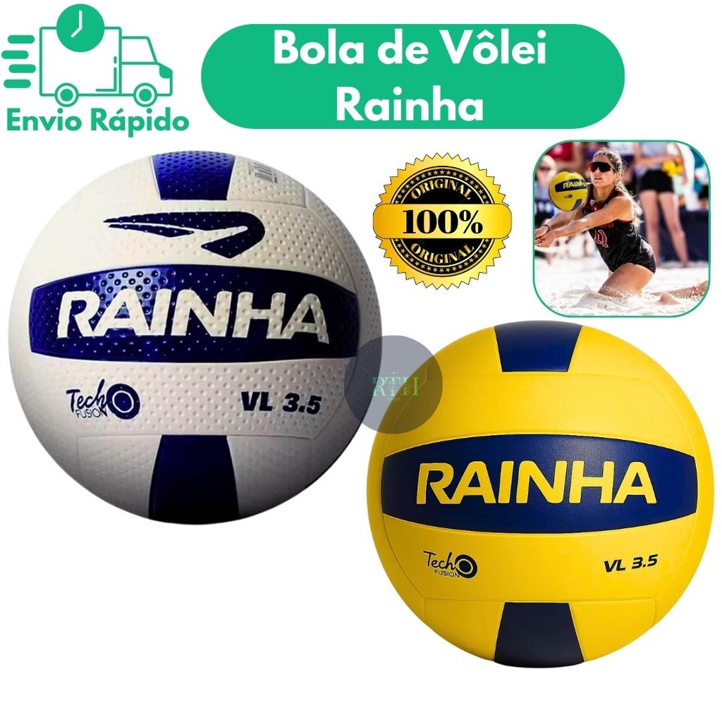 Bola De Vôlei 3.5 Rainha Original Profissional Para Quadra Praia Ar Livre Amarela Branca