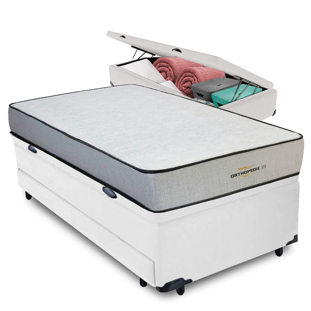 Bicama Baú Solteirão Colchão Orthopedic D33 Vstore