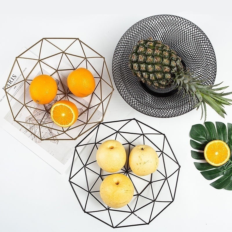Fruteira Cesta Aramada Modelo Com Acabamento Multiuso Preto ES