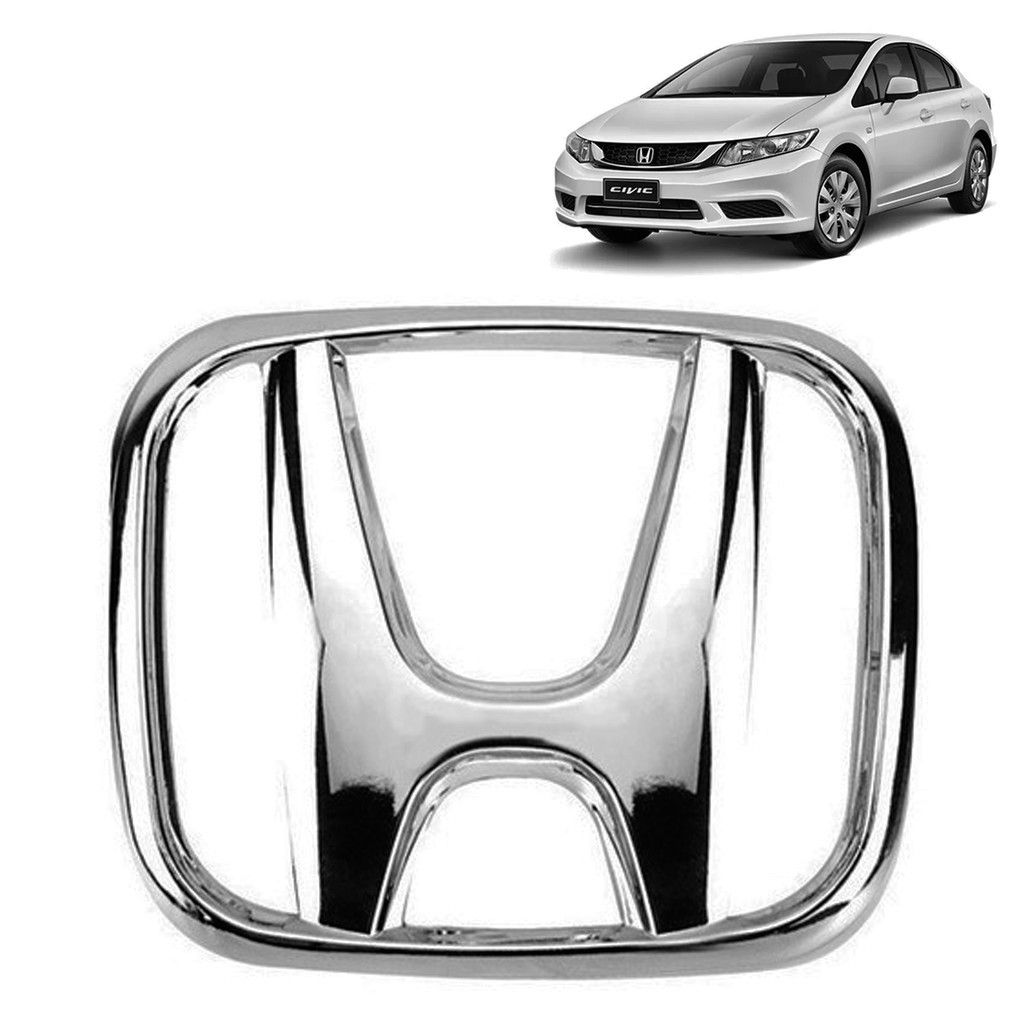 Emblema Volante Honda New Civic 40x50 Mm - Cromado Com Pino