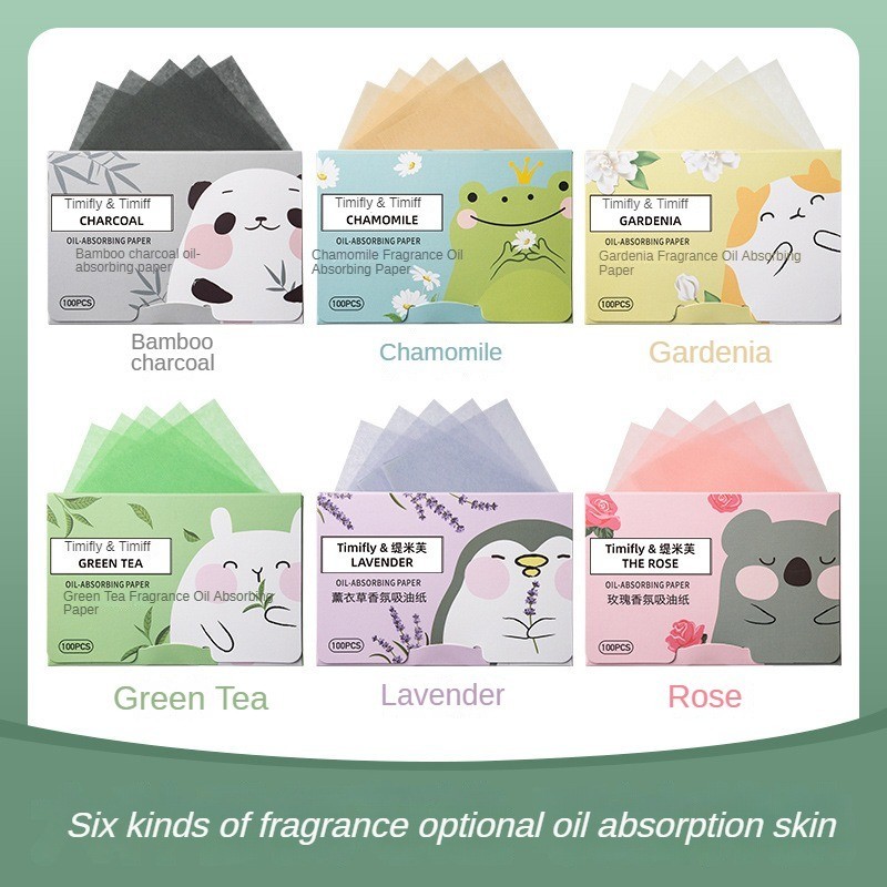 Papel Absorvente De Óleo Facial De 100 Peças De Fragrância Para Controle De Zona T em Oferta na Shopee
