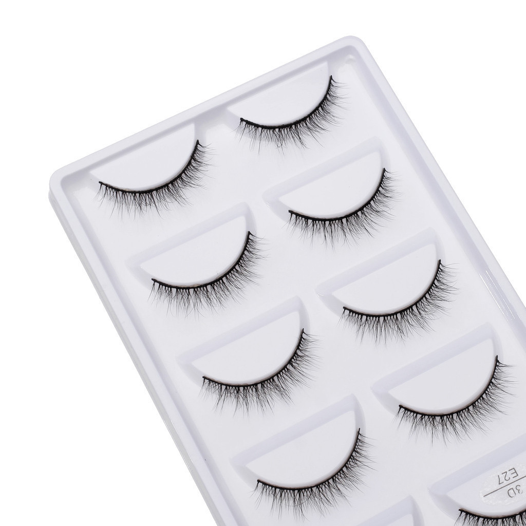 Cartela com 5 pares de cilios postiços naturais modelo - E27 — imagem 2 de 2