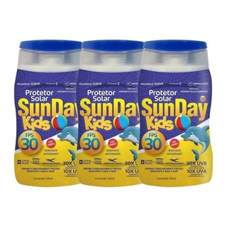 Kit 3 und Protetor Solar Sunday Fps30 Kids 120ml em Oferta na Shopee