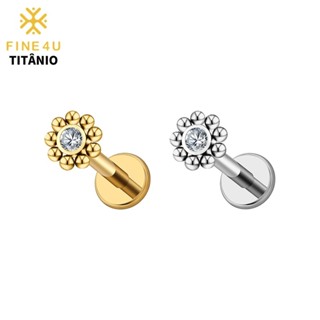 FINE4U Piercing Titânio Mini Sol de Contas Para Helix Conch Cartilagem Interno Rosca Hipoalergênica em Oferta na Shopee