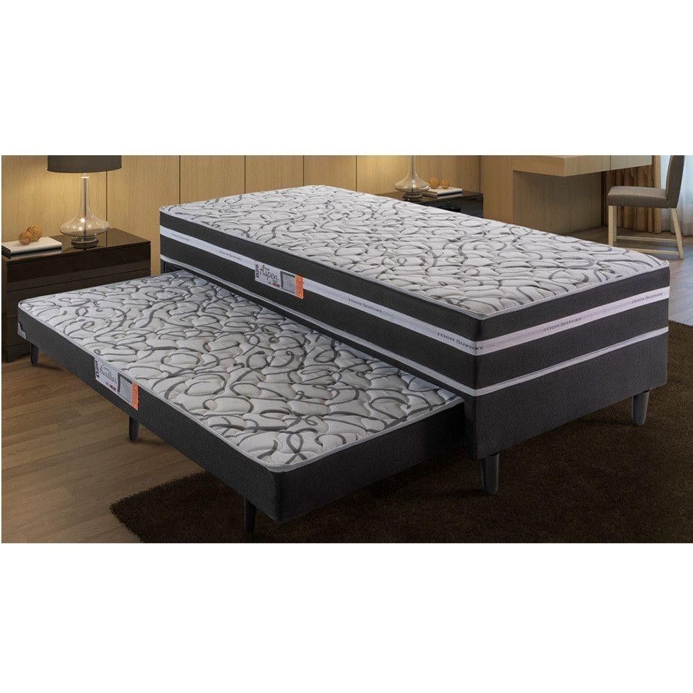 Conjugado Box Hellen Aspen 88x188x41cm com Auxiliar Cinza/Branco/Floral - Home & Living