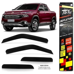 Calha Chuva Defletor TG Poli Fiat Toro 2016 2017 2018 2019 2020 2021 2022 2023 2024 - 4 Portas