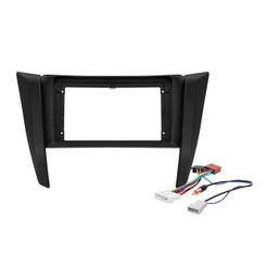 Kit Moldura Painel 9 Pol Frontier 2017 2018 2019 2020 2021 2022 2023 2 Din Preto Chicote Som Plug Antena