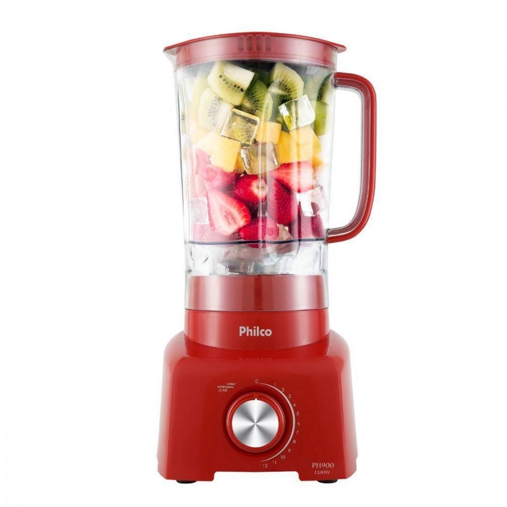 Liquidificador Philco Com Filtro 12 Velocidades + Pulsar/autolimpeza 2 Litros - Ph900 Vermelho 220V - Home Appliances