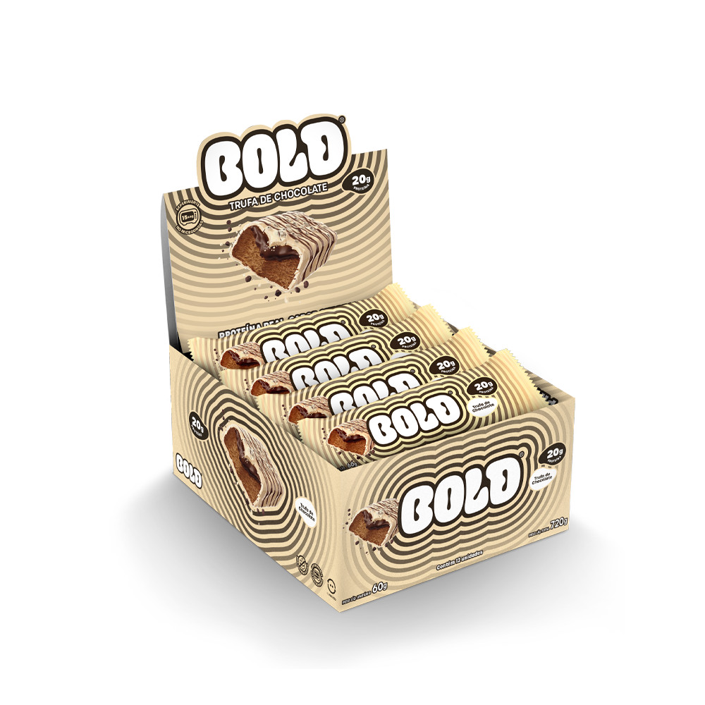 Barra de Proteína BOLD Snacks Trufa de Chocolate (20g de Proteína) - Caixa com 12 unidades em Oferta na Shopee