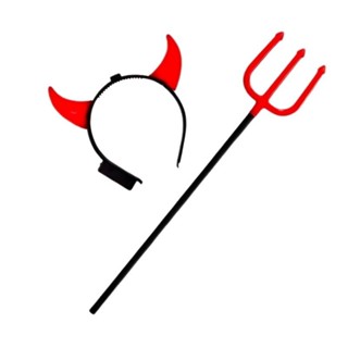 Kit Diabinha - Tridente Capeta e Tiara Chifre Com Led Halloween em Oferta na Shopee