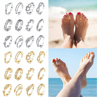 12Pcs Irregular Toe Ring Open Geometric Beach · Punk Style · Women Foot Decor em Oferta na Shopee