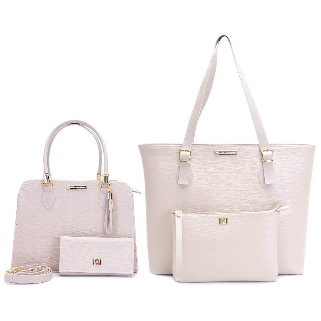 Bolsa Feminina Sacola Shopper Angike Kit + Bolsa Tote Casual Angike + Necessaire + Carteira 4 Itens