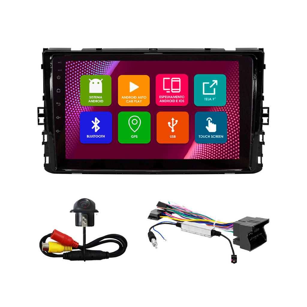 Kit Multimídia 9 Pol T-Cross Virtus Novo Polo 2018 19 20 21 2022 Android 2Gb Ram 32Gb Flash Quad-Core 2 Din Black Piano em Oferta na Shopee