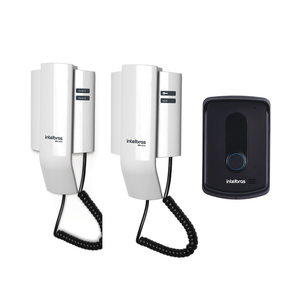 PORTEIRO ELETRONICO RESIDENCIAL IPR 8010 COM EXTENSÃO DE AUDIO INTELBRAS
