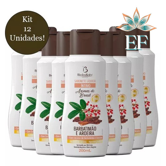 Caixa 12 Unidades Sabonete Aromas Brasil BARBATIMÃO & AROEIRA 200mL Bio Instinto em Oferta na Shopee
