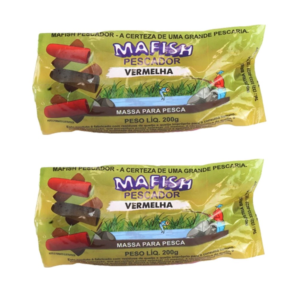Kit 2x Massa Pronta Para Pesca 200g Vermelha - Mafish - Sports & Outdoors