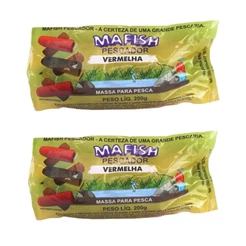 Kit 2x Massa Pronta Para Pesca 200g Vermelha - Mafish