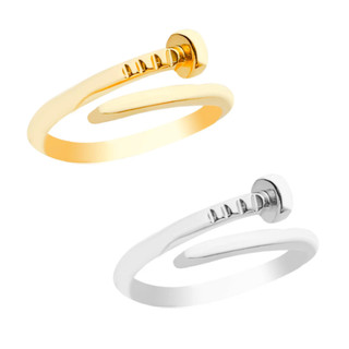Anel Prego Modelo Virgínia Ajustável Banhado A Ouro 18K/Prata 925 Feminino