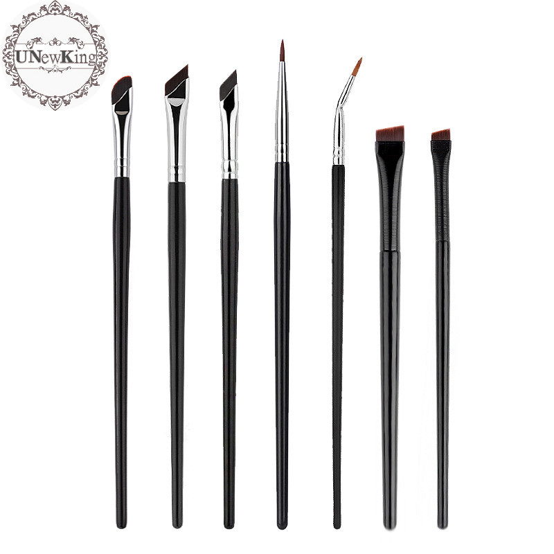 UNewKing 7Pcs Upgrade Blade Eyeliner Brush Escova Para Sobrancelhas Ultra Fina De Ângulo Fino Liso Sob Os Olhos Colocar De Maquiagem br