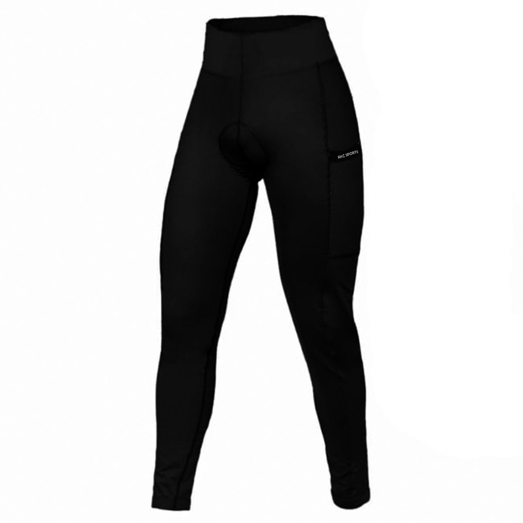 Calça de Ciclismo Mountain Bike Forro em Gel Feminina Almofada Bike Preta com Bolsos Rkc Sports 2.0