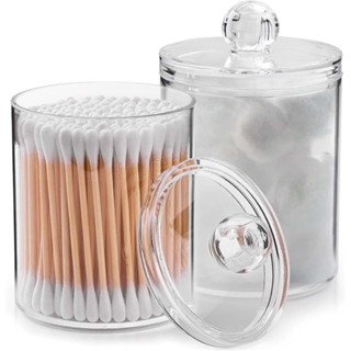 Porta Cotonete e Algodã0 em Acrílico Cristal Com Tampa em Oferta na Shopee