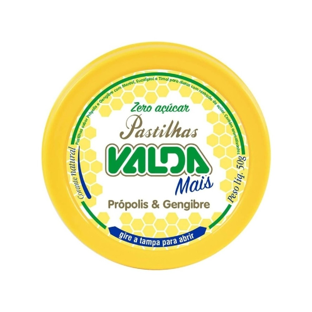 Pastilhas Valdas Mais Propolis e Gengibre Zero Acucar 50g em Oferta na Shopee