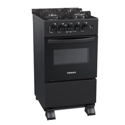 Fogão 4 Bocas Venax Picasso Line Mesa de Vidro Preto Bivolt