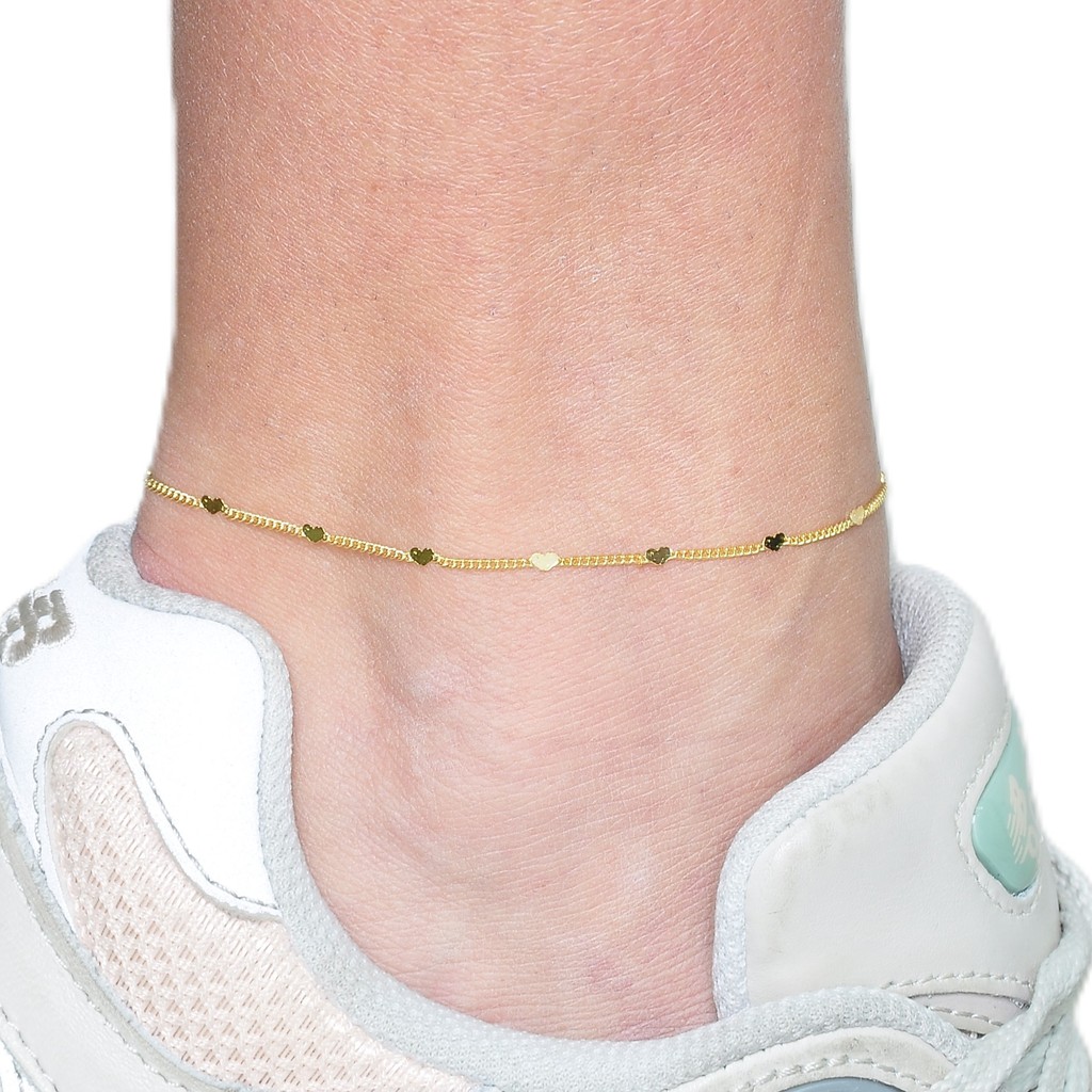 Tornozeleira Feminina Dourada Delicada Banhada A Ouro 18k Semi Joia Presente